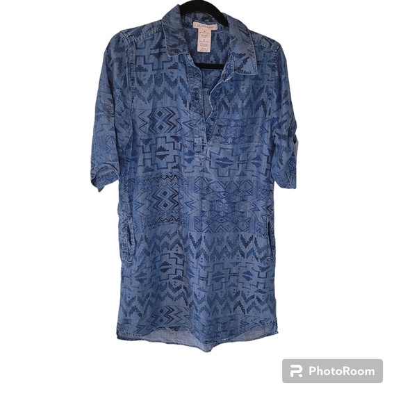 Philosophy Dresses & Skirts - Philosophy blue jean Aztec pattern dress. With pockets. Size Medium.